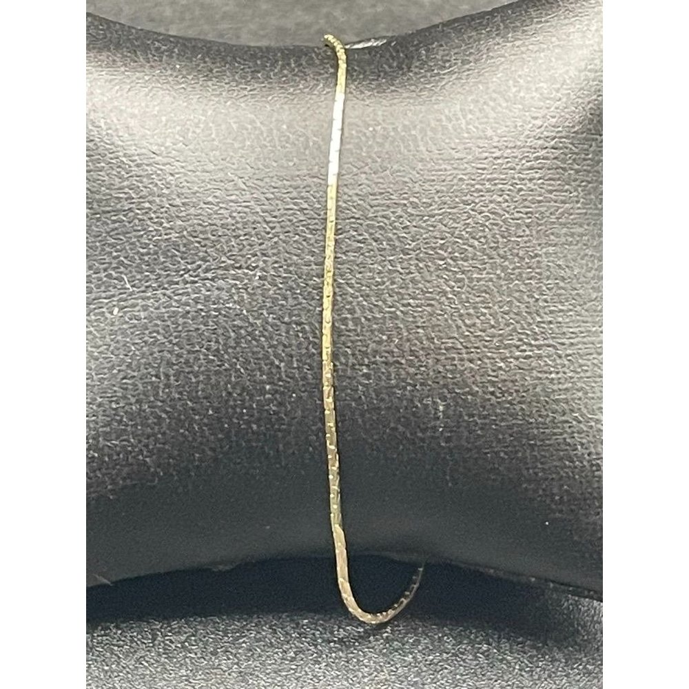 Gold Tone Herringbone Chain Ankle Bracelet Length 7.50 Inches